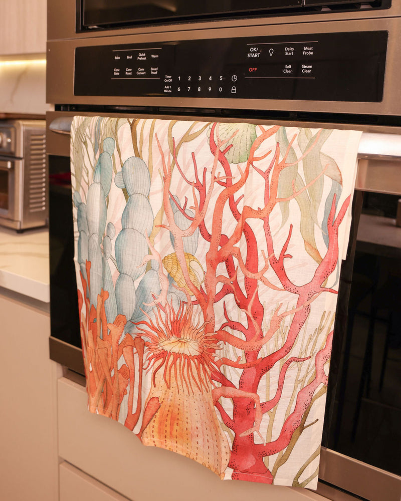 Linen Kitchen Towel | Coral