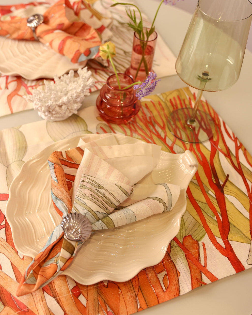 Linen Placemats | Coral | Set of 4