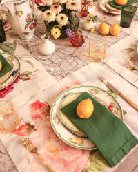 Linen Placemats | Roses | Set of 4