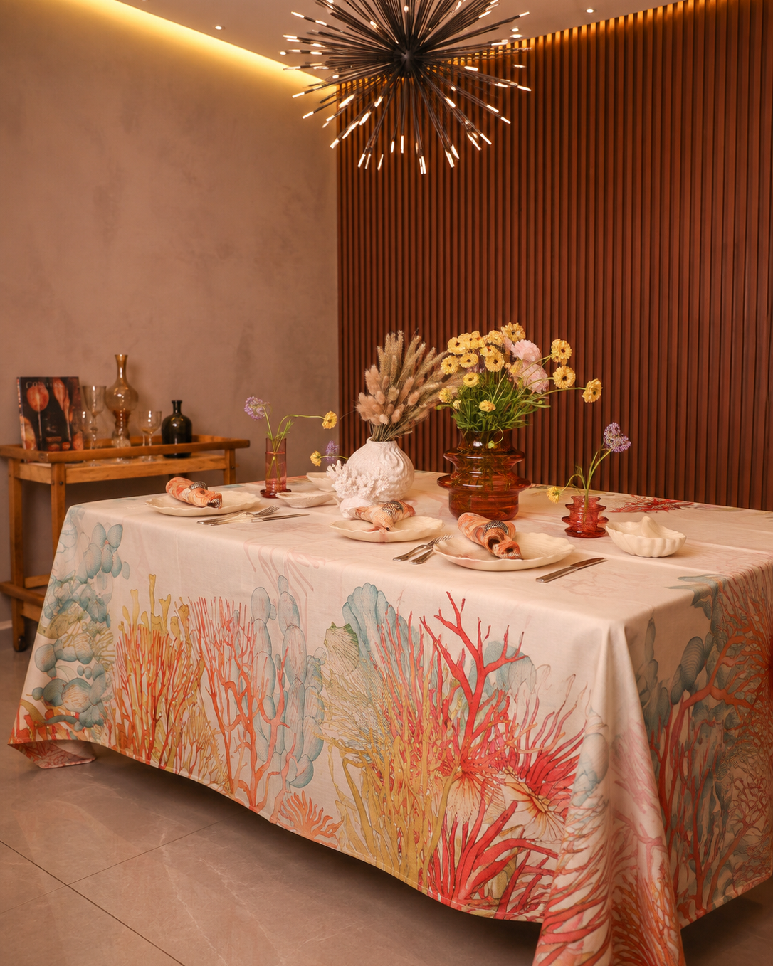 Linen Tablecloth | Coral